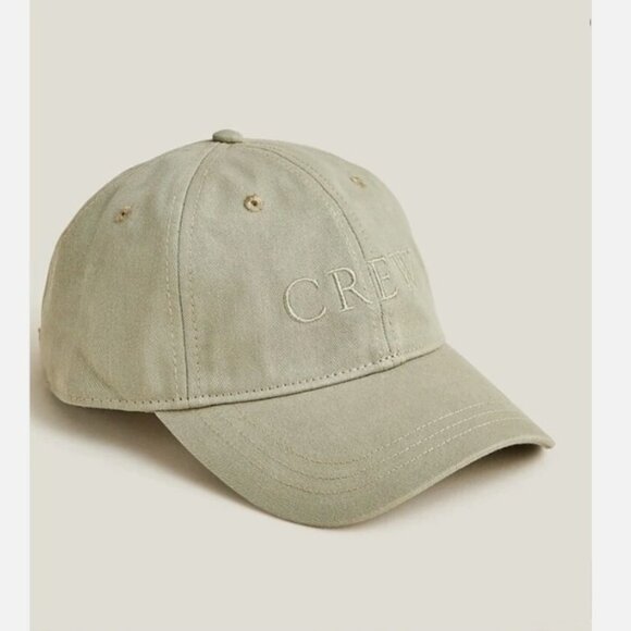 J Crew Embroidered Baseball Cap FADED PISTACHIO | OS NWT "Crew" - Picture 1 of 3